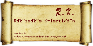 Rózsás Krisztián névjegykártya